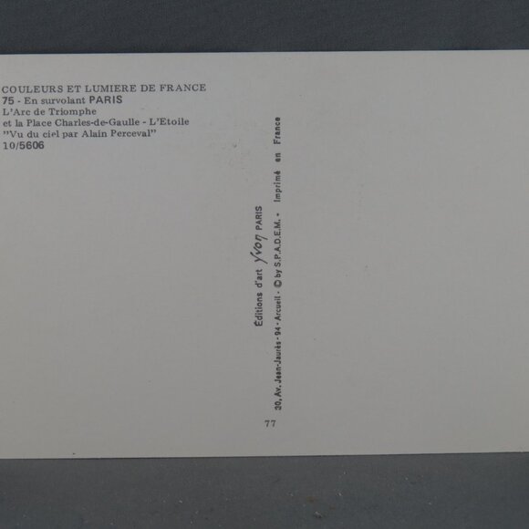 Vintage Postcard - Arc De Triomphe Aerial Photograph - Yvon Paris - Picture 2 of 4